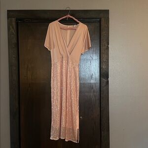 Elegant Pink Sequin Dress